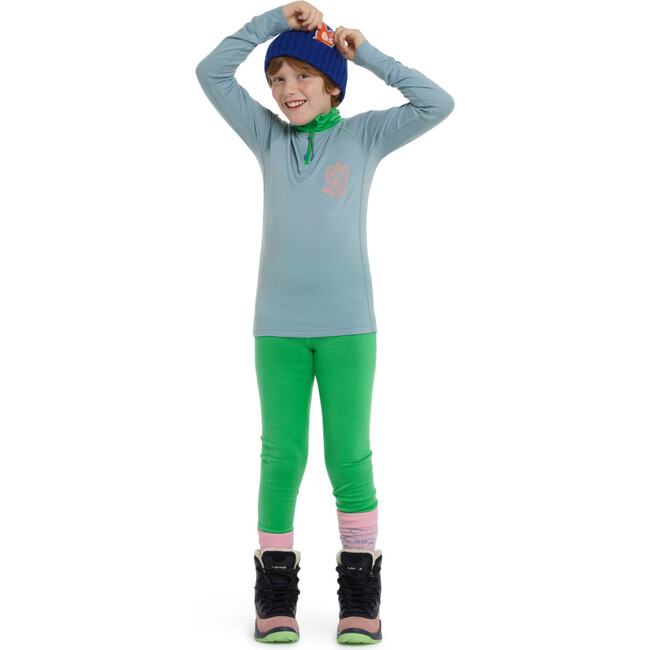 Honu Merino half-zip longsleeve "Rascal", Ice blue / Rana green - Sweatshirts - 4