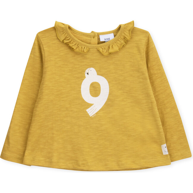 T-Shirt Long Sleeve Baby Organic Cotton White Dove, Yellow