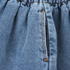 Jodie Ruffle Waist Above Knee Belt Loop Denim Skirt, Medium Blue - Skirts - 4