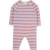 Miggy Knit Long Sleeve Jumpsuit, Pink - Rompers - 1 - thumbnail