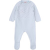 Newborn Knit Cotton Long Sleeve Overalls, Blue - Rompers - 1 - thumbnail