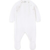 Newborn Knit Cotton Long Sleeve Overalls, White - Rompers - 1 - thumbnail