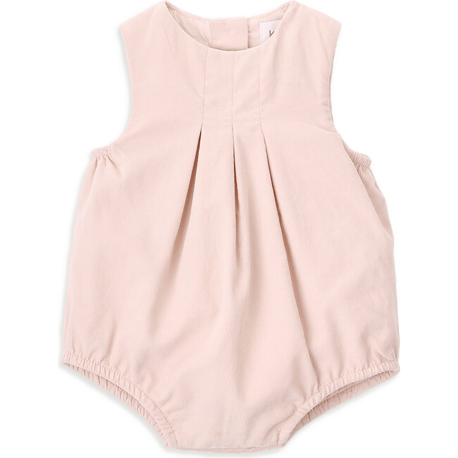 Abby Corduroy Round Neck Romper, Pink