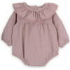 Babys Carol Micro Corduroy Ruffle Collar Long Sleeve Romper, Pink - Rompers - 1 - thumbnail