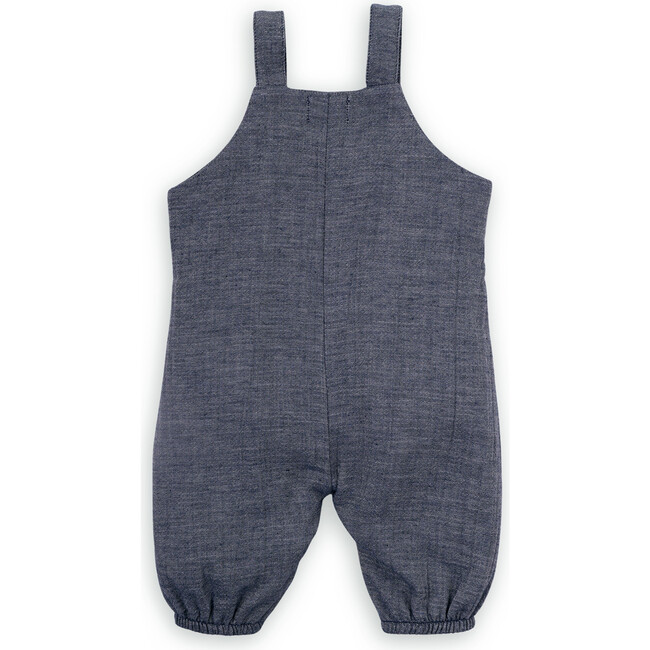 Babys Page Cotton Adjustable Straps Chest Patch Pocket Jumpsuit, Blue - Jumpsuits - 3
