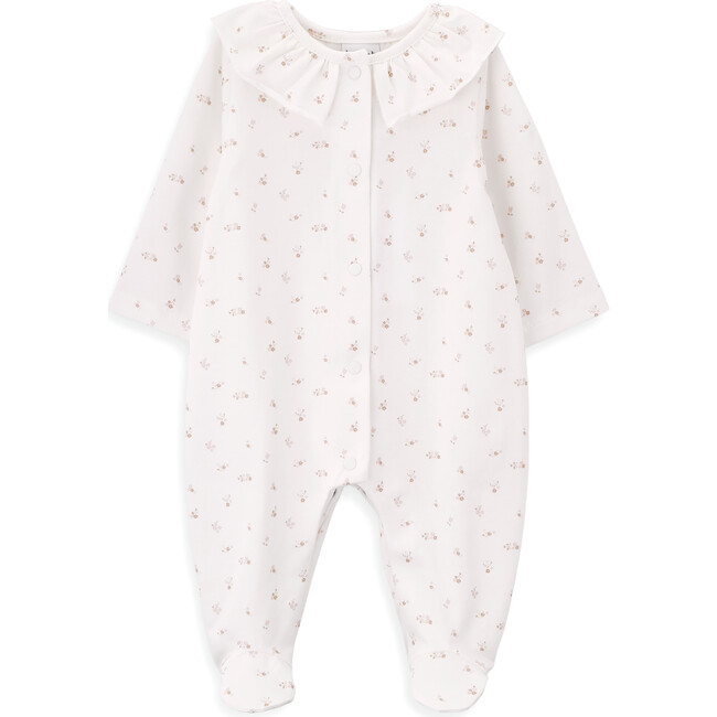 Organic Cotton Babygrow, Flowers - Footie Pajamas - 1