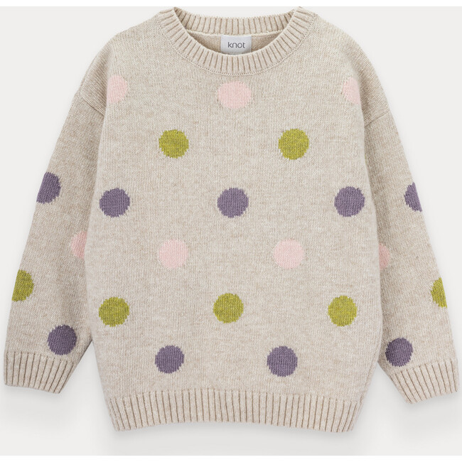 Polka Dots Knitted Sweater For Girl