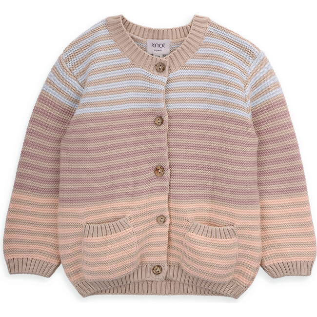 Blossom knitted cardigan for baby girl in organic cotton