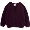 Kobe Wool V-Neck Long Sleeve Button-Up Cardigan, Burgundy - Cardigans - 1 - thumbnail