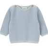 Bay Knitt Crew Neck Long Sleeve Shoulder Open Sweater, Icy Stripes - Sweaters - 1 - thumbnail