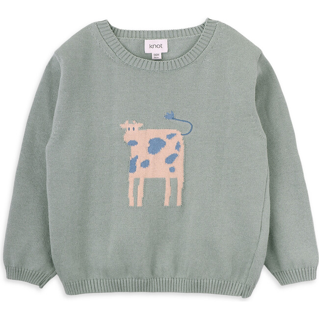 Cow knitted sweater in cotton - Sweaters - 1