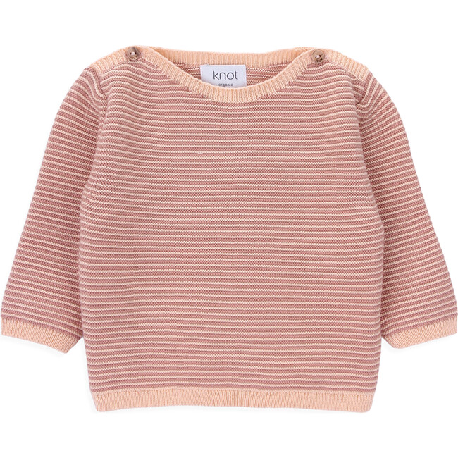 Bay Knitted Costrast Ruffle Collar Long Sleeve Sweater, Sun Stripes