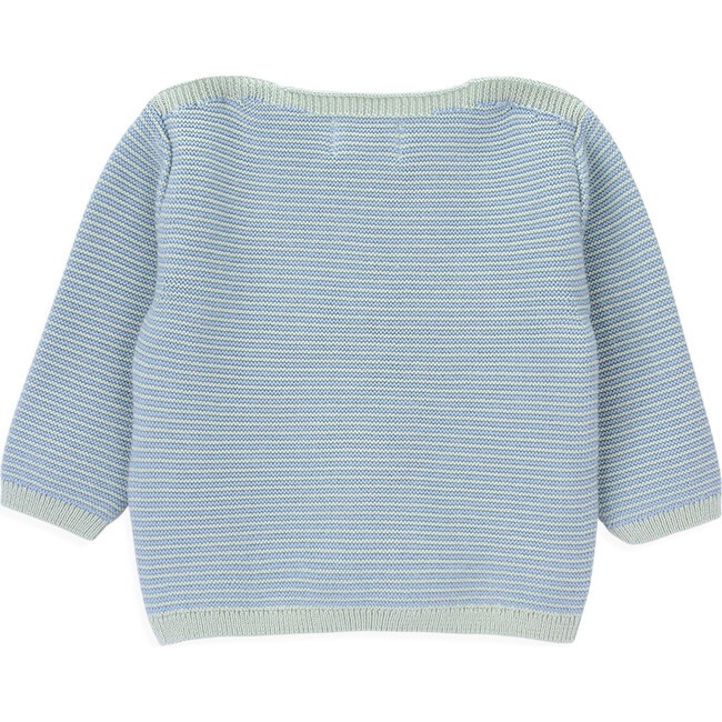 Bay Knitt Crew Neck Long Sleeve Shoulder Open Sweater, Icy Stripes - Sweaters - 3