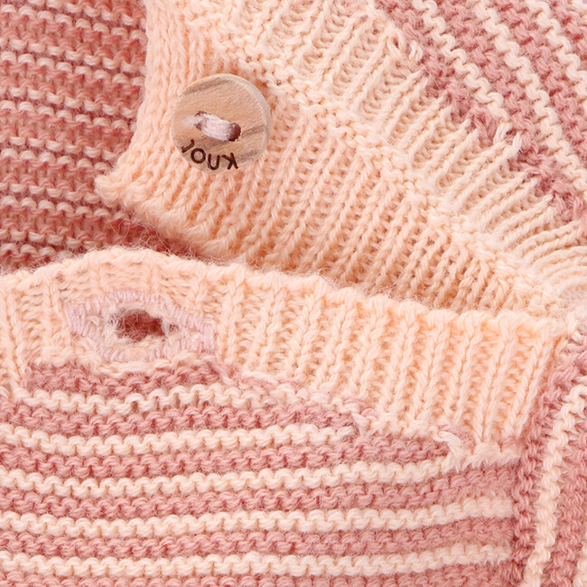 Bay Knitted Costrast Ruffle Collar Long Sleeve Sweater, Sun Stripes