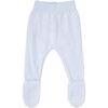 Newborn Cotton Knit Pants, Blue - Pants - 1 - thumbnail