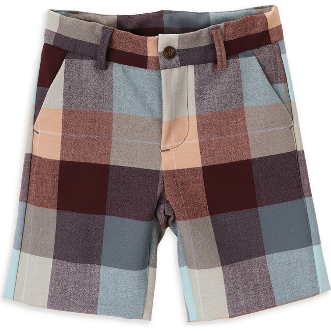 Lake Tweed Zipper Shorts, Burgundy