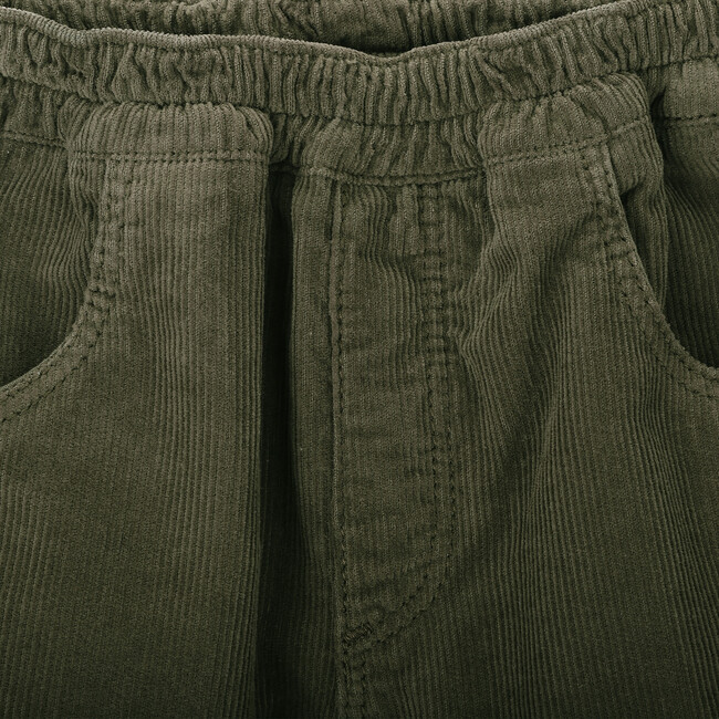 Babys Dylan Cotton Corduroy Elastic Waist Patch Pocket Pants, Green - Pants - 2