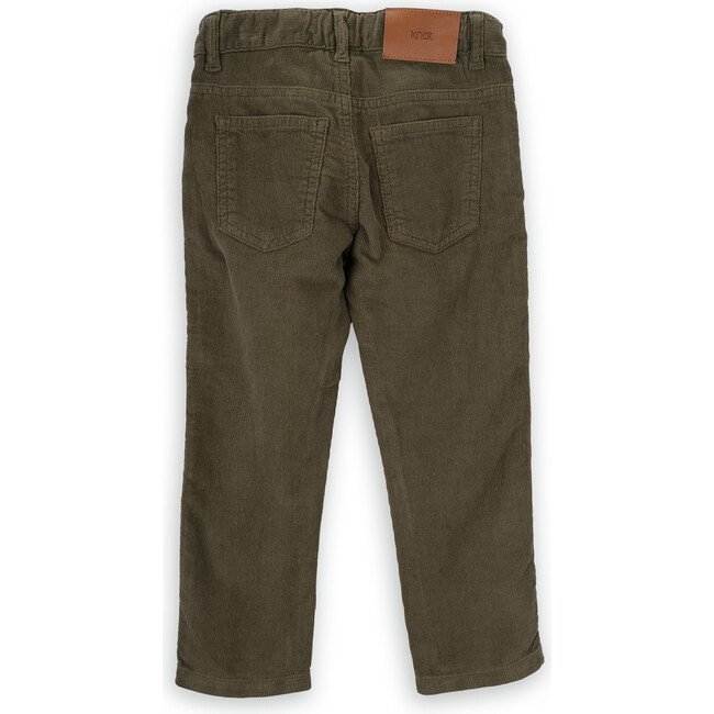Jake Cotton Corduroy Adjustable Elastic Waist 5-Pocket Trousers, Green - Pants - 3