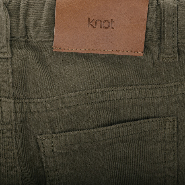 Jake Cotton Corduroy Adjustable Elastic Waist 5-Pocket Trousers, Green - Pants - 4