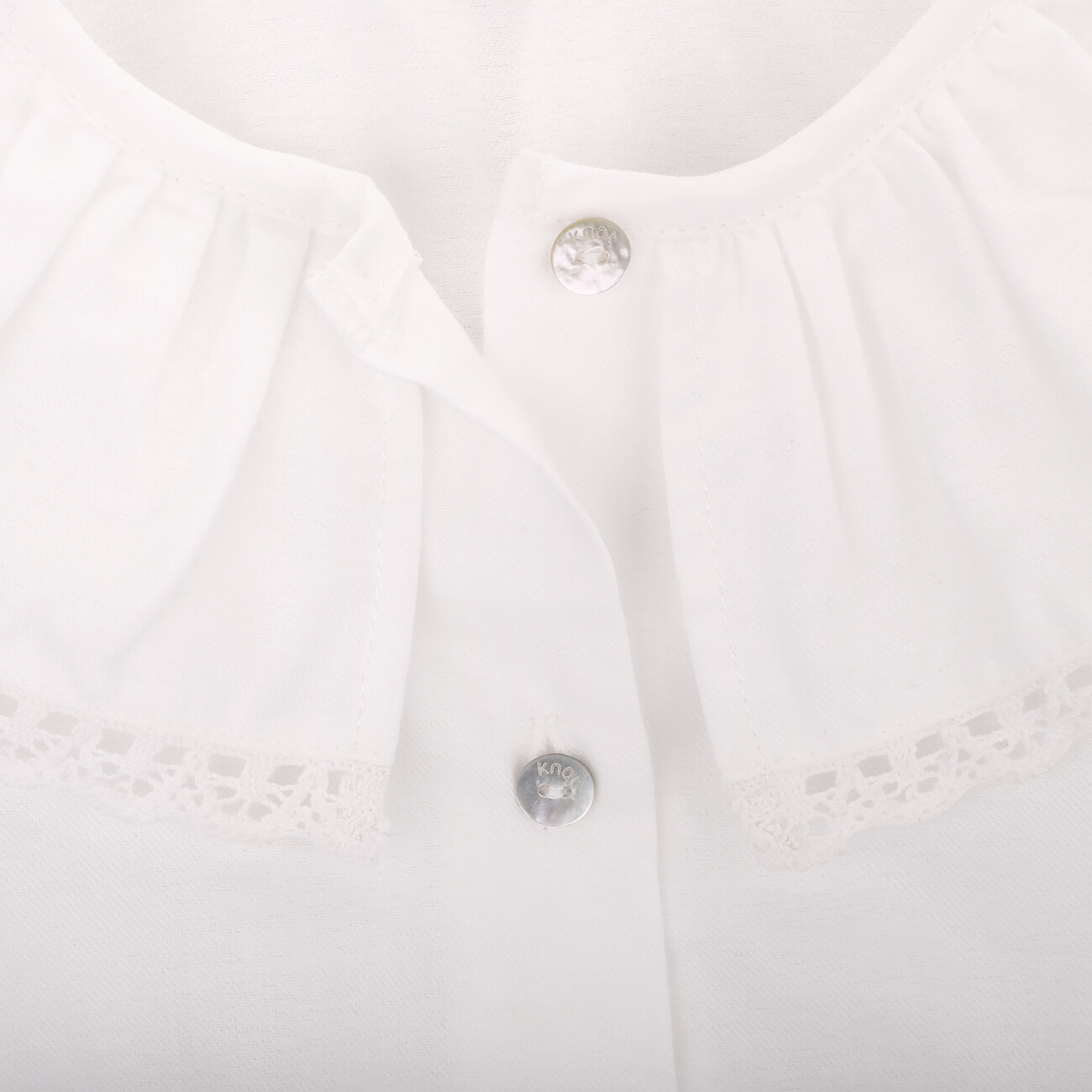 Girls Dolly Embroidered Ruffle Collar Elastic Cuff Long