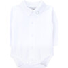 Raccoon Classic Collar Long Sleeve Buttoned Body, White - Onesies - 1 - thumbnail