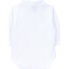 Raccoon Classic Collar Long Sleeve Buttoned Body, White - Onesies - 2