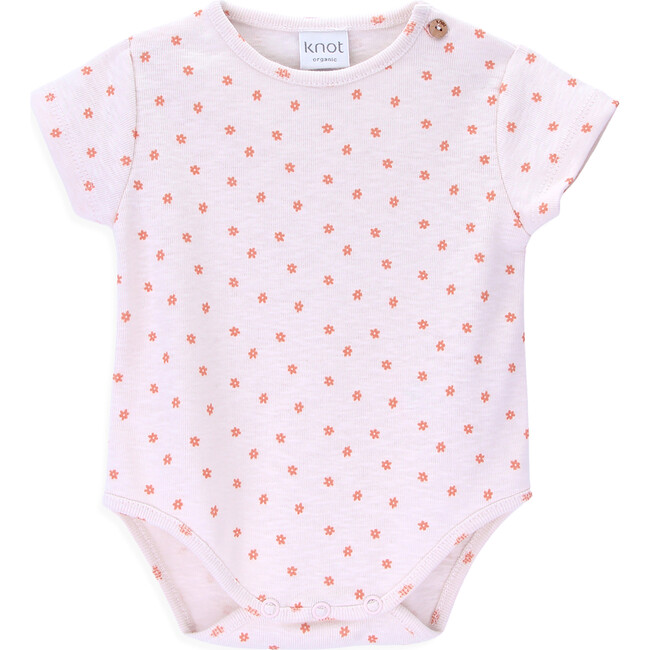 Carmel Crew Neck Short Sleeve Shoulder Open Body, Little Flower