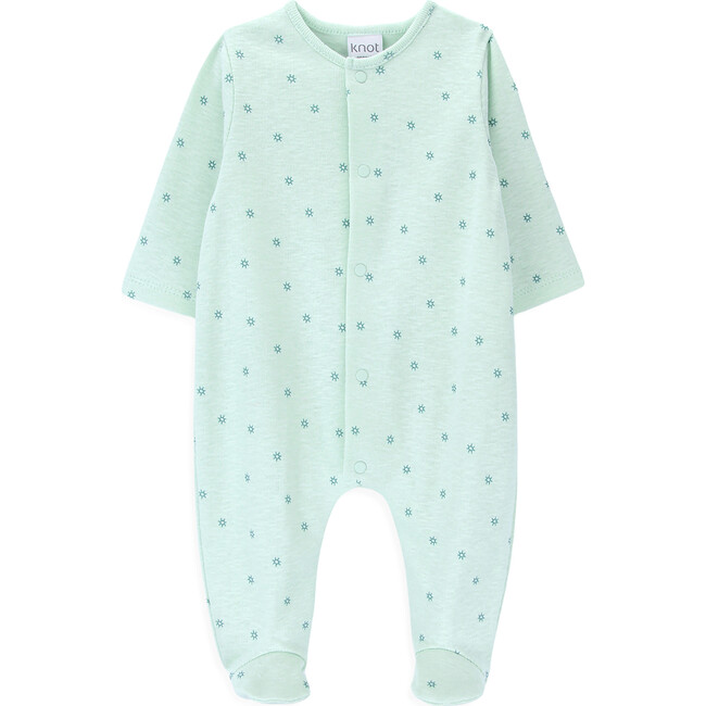 Alani Crew Neck Long Sleeve Buttoned Babygrow, Little Suns - Bodysuits - 1