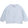 Newborn Unisex Cotton And Cashemere Long Sleeve Cardigan, Blue - Cardigans - 1 - thumbnail