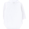 Marbles Crew Neck Classic Collar Long Sleeve Buttoned Body, Pearl - Onesies - 3