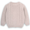 Girls Jessy Twisted Wool Round Neck Long Sleeve Cardigan, Beige - Cardigans - 3