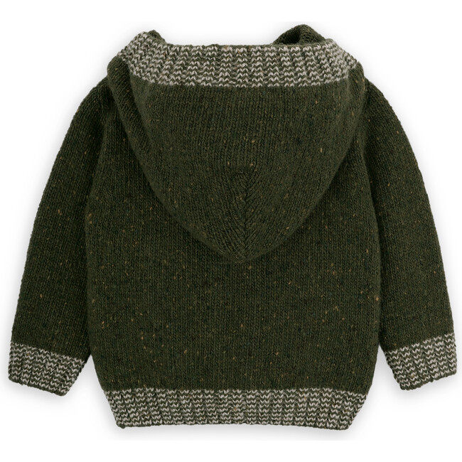 Boy Gustav Merino Wool V-Neck Long Sleeve Zipper Cardigan, Green - Cardigans - 3