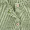 Molly Knit Crew Neck Long Sleeve Buttoned Cardigan, Terragon Green - Cardigans - 4