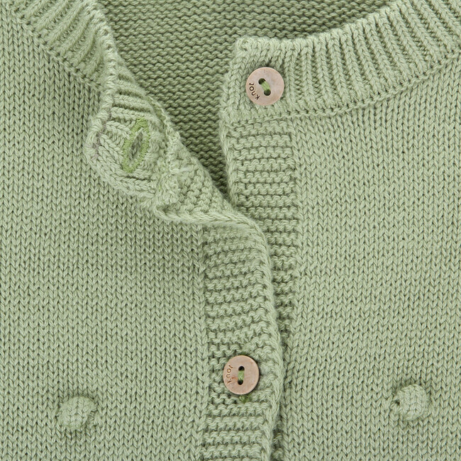 Allison Knit Crew Neck Long Sleeve Buttoned Cardigan, Terragon Green - Cardigans - 4