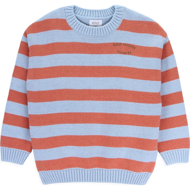 Scouts Knitted Drop Shoulder Long Sleeve Sweater, Scouts Stripes - Sweaters - 1