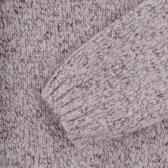 Girls Lila Cotton Wool Knit Round Neck Long Sleeve Sweater, Pink