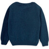 Rolling Merino Wool Knit Round Neck Long Sleeve Sweater, Blue - Sweaters - 3