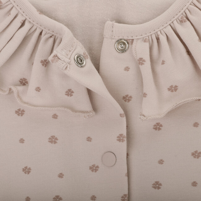 Babys Primroses Organic Cotton Ruffle Collar Long Sleeve Babygrow, Pink - Footie Pajamas - 2
