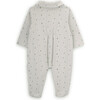 Babys Pencil Dotted Organic Cotton Classic Long Sleeve Collar Babygrow, Green - Footie Pajamas - 3