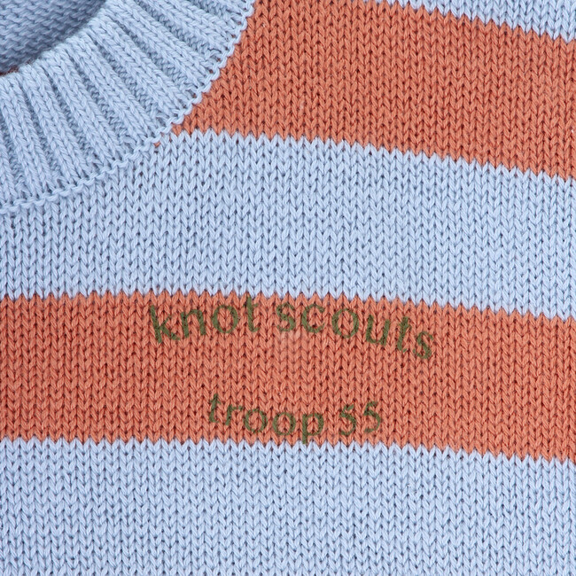 Scouts Knitted Drop Shoulder Long Sleeve Sweater, Scouts Stripes - Sweaters - 2