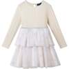 Kids Tulle Tiered Dress, White Snowflake - Dresses - 1 - thumbnail