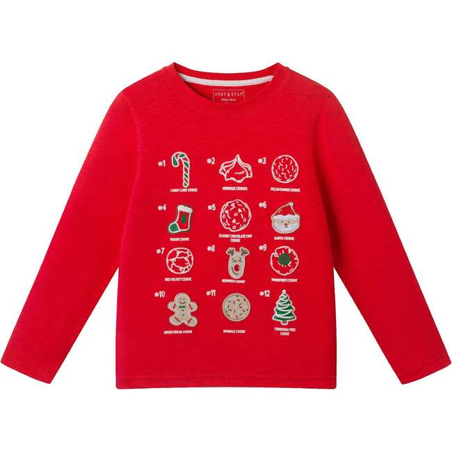 Kids Holiday Graphic Tee, Red Cookies
