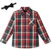Kids Plaid Buttondown & Bowtie Set, Red Holiday - Mixed Apparel Set - 1 - thumbnail