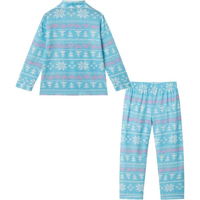 Kids Pajama Set, Blue & Pink Holiday