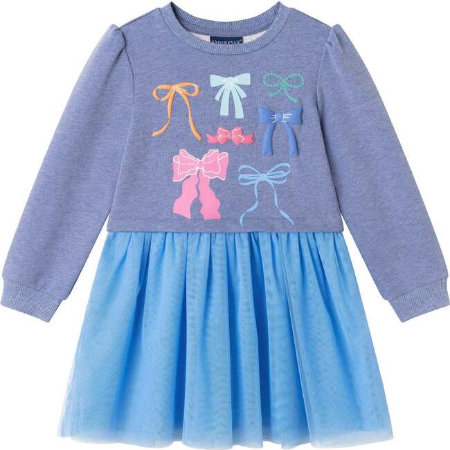 Kids Heather Sweatshirt Dress, Bow Collage