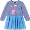 Kids Heather Sweatshirt Dress, Bow Collage - Dresses - 1 - thumbnail