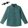 Kids Plaid Buttondown & Bowtie Set, Green Plaid - Mixed Apparel Set - 1 - thumbnail
