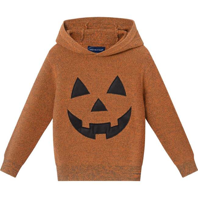 Kids Hooded Sweater, Orange Pumpkin