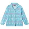 Kids Pajama Set, Blue & Pink Holiday - Pajamas - 3