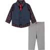 Infant Vest Set, Navy Plaid - Mixed Apparel Set - 1 - thumbnail